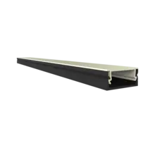 Schwarzes LED-Einbau-/Aufbauprofil 17,15 mm x 7,40 mm mit Abdeckung für LED-Streifen – 04SCHWARZ – präzise Aluminiumschiene für Innen- und Außenbeleuchtung