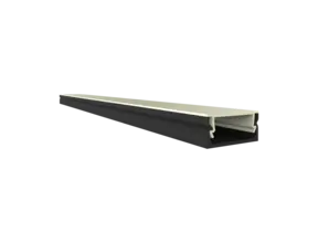 Schwarzes LED Aufbau-/Einbauprofil mit Abdeckung 17,15 x 7,40 mm – 04SCHWARZ