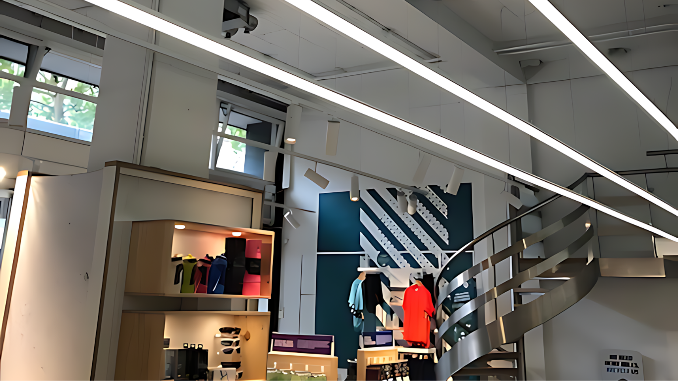 LED-Linienbeleuchtung im Sportgeschäft