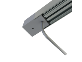 Endkappe rechts Silber für LED-Profil XL306 mit 2 Madenschrauben M5 x 4