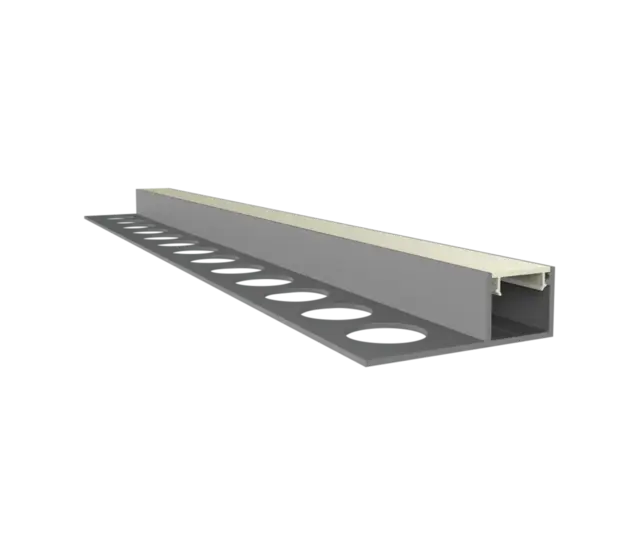 LED Fliesenprofil F0 inkl. Abdeckung Opal /Schwarz– 1 m oder 2 m, 29,70 × 9,85 mm | Für bündigen Einbau in Fliesen & Putz