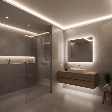 LED-Beleuchtung Badezimmer Decke