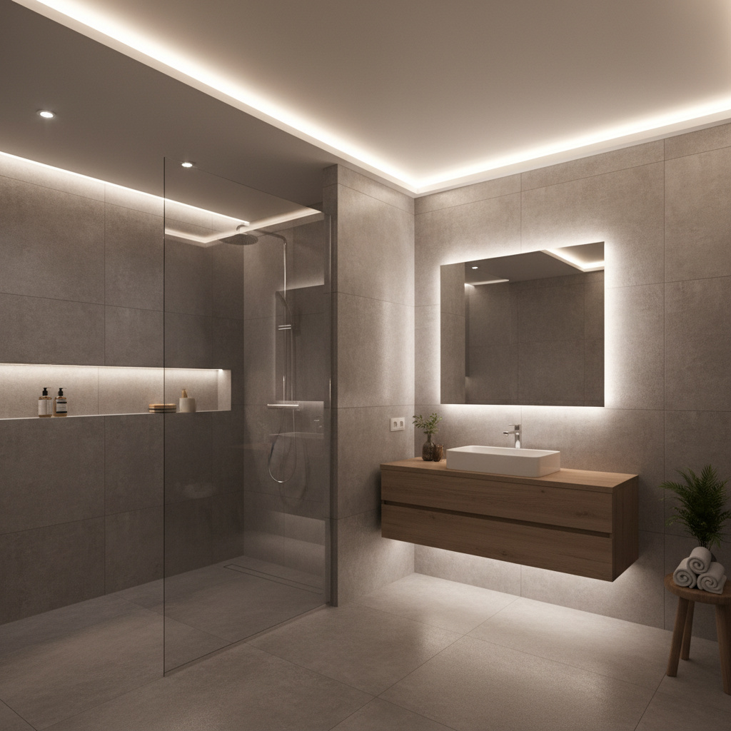 LED-Beleuchtung Badezimmer Decke