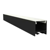 20 mm x 20 mm LED-Aluminiumprofil 3m Schwarz mit Diffusorabdeckung für LED-Streifen – 318SCHWARZ, hochwertiges Montagesystem für indirekte Beleuchtung, präzise Maße nach DIN-Norm