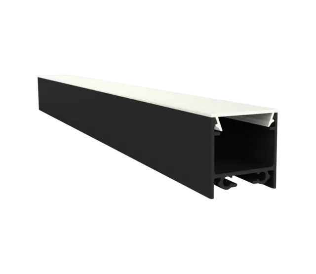 20 mm x 20 mm LED-Aluminiumprofil 3m Schwarz mit Diffusorabdeckung für LED-Streifen – 318SCHWARZ, hochwertiges Montagesystem für indirekte Beleuchtung, präzise Maße nach DIN-Norm