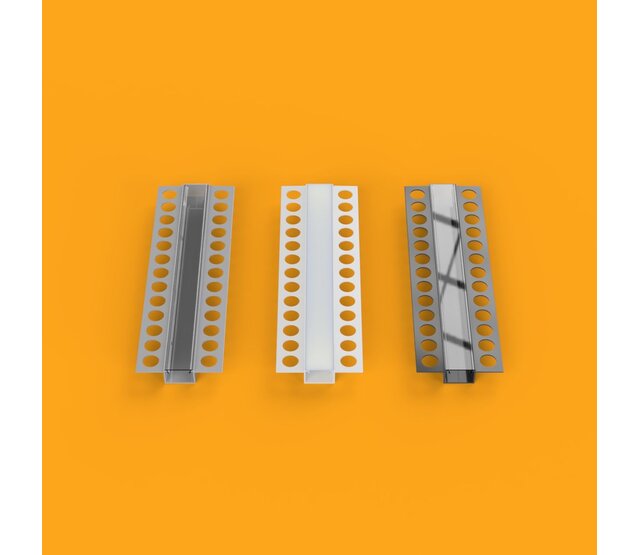 LED Trockenbauprofil mit opaler Klick-Abdeckung 60x15mm - Trimless400