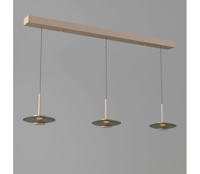 Pendelleuchte Madison 3-Lichter– modernes Design, dimmbar, höhenverstellbar, erhältlich in Champagne/Kaffee und Schwarz/Smoke