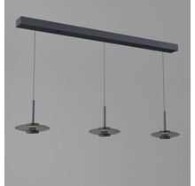 Pendelleuchte Madison 3-Lichter– modernes Design, dimmbar, höhenverstellbar, erhältlich in Champagne/Kaffee und Schwarz/Smoke