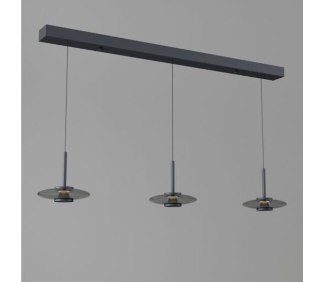 Pendelleuchte Madison 3-Lichter– modernes Design, dimmbar, höhenverstellbar, erhältlich in Champagne/Kaffee und Schwarz/Smoke