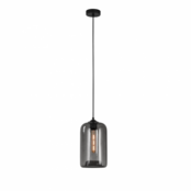 LED Pendelleuchte Botany – Dimmbar, Höhenverstellbar, E27-Fassung, Aluminium & Glas, in Amber, Grau und Titan