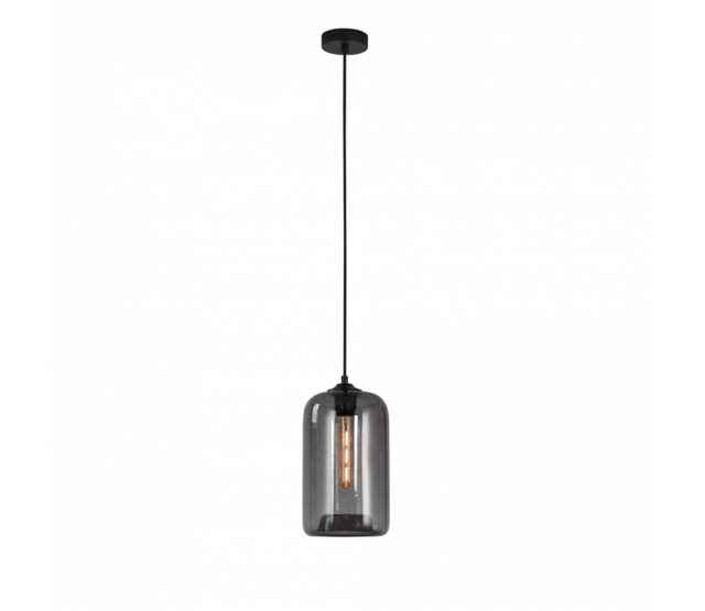 LED Pendelleuchte Botany – Dimmbar, Höhenverstellbar, E27-Fassung, Aluminium & Glas, in Amber, Grau und Titan