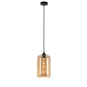 LED Pendelleuchte Botany – Dimmbar, Höhenverstellbar, E27-Fassung, Aluminium & Glas, in Amber, Grau und Titan