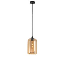 LED Pendelleuchte Botany – Dimmbar, Höhenverstellbar, E27-Fassung, Aluminium & Glas, in Amber, Grau und Titan