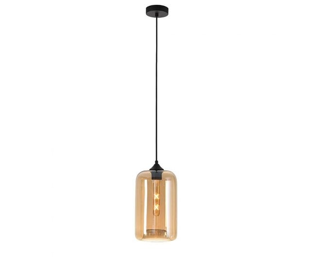 LED Pendelleuchte Botany – Dimmbar, Höhenverstellbar, E27-Fassung, Aluminium & Glas, in Amber, Grau und Titan