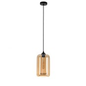 LED Pendelleuchte Botany – Dimmbar, Höhenverstellbar, E27-Fassung, Aluminium & Glas, in Amber, Grau und Titan