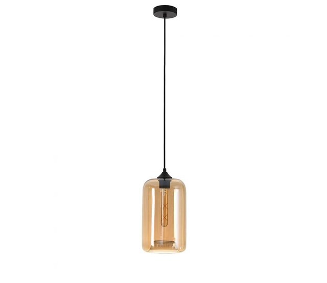 LED Pendelleuchte Botany – Dimmbar, Höhenverstellbar, E27-Fassung, Aluminium & Glas, in Amber, Grau und Titan