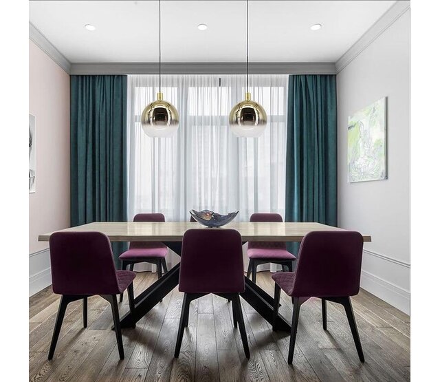 LED Pendelleuchte „Rosario“ – Dimmbar, E27-Fassung, Höhenverstellbar, 3 Größen, 2 Glas-/Metallkombinationen