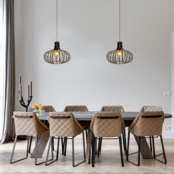 LED Pendelleuchte „Lauren“ – Dimmbar, E27-Fassung, Höhenverstellbar, Aus Stahl, Schwarz