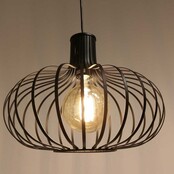 LED Pendelleuchte „Lauren“ – Dimmbar, E27-Fassung, Höhenverstellbar, Aus Stahl, Schwarz