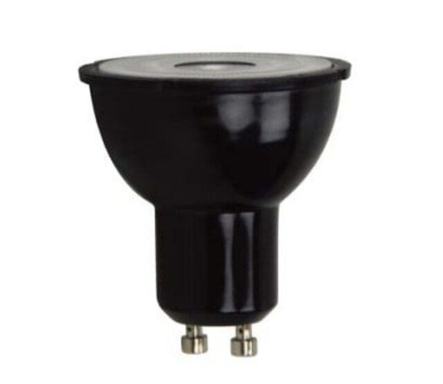 GU10 LED Spot in Schwarz – Dimmbar LED Leuchtmittel, 5W, 2700K, 400lm, CRI80