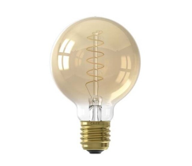 E27 LED G80 Gold, 3,8 W, 2100 K, dimmbar