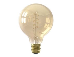 E27 LED G95 Gold, 3,8 W, 2100 K, dimmbar