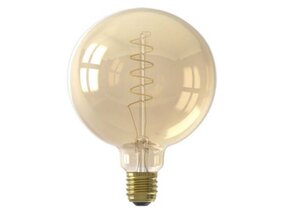 E27 LED G125 Gold, 3,8 W, 2100 K, dimmbar