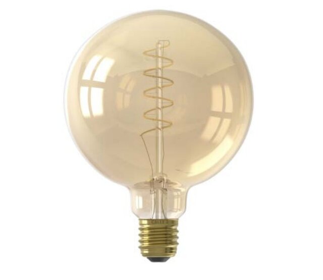 E27 LED G125 Gold, 3,8 W, 2100 K, dimmbar