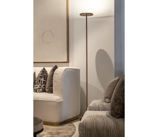 LED Stehleuchte Uplighter Novara in Bronzefinish, integrierte LED 18W, 1930lm, dimmbar, 2700K, CRI80, IP20, Klasse II, Aluminium, 24×24×180cm