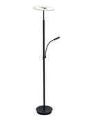 RIVA LED-Deckenfluter mit Leselampe, Schwarz, 30 W + 6 W