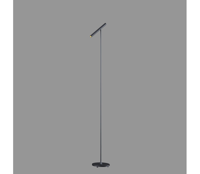 LED Stehleuchte Kansas, integrierte LED 6W, dimmbar, 2700K, 720lm, CRI90, IP20, Klasse I, Aluminium, 25×20×140cm – erhältlich in Schwarz, Schwarz/Bronze, Schwarz/Champagne und Schwarz/Warm Gold