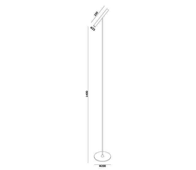 KANSAS LED-Stehleuchte 6 W, 2700 K, mit Touch-Dimmer