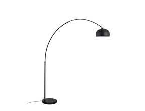LED Bogenlampe Bogota – Schwarz mit schwarzem Marmorfuß