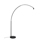 LED Bogenlampe Bogota, E27-Fassung, dimmbar, max. 60W, höhen- und breitenverstellbar, mit schwarzem Marmorfuß, Stahl, 220×45×250cm – Ausführung Schwarz
