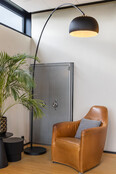 BOGOTA Bogenlampe E27 Schwarz, Marmorfuß, ohne Schirm