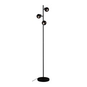 LED Stehleuchte Bolero mit 3 Lichtern in Schwarz, GU10-Fassung, max. 35W, Stahl, mit Fußschalter, verstellbare Spots, 25×25×160cm