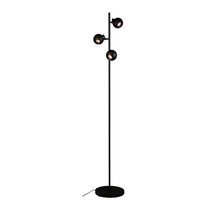 LED Stehleuchte Bolero mit 3 Lichtern in Schwarz, GU10-Fassung, max. 35W, Stahl, mit Fußschalter, verstellbare Spots, 25×25×160cm