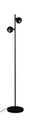 LED Stehleuchte Bolero mit 2 Lichtern in Schwarz, GU10-Fassung, max. 35W, Stahl, mit Fußschalter, verstellbare Spots, 25×25×150cm
