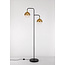 Artdelight DAJANO 2 Stehleuchte, 2 × E27, Schwarz/Gold, ohne Schirme
