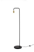 LED Stehleuchte Dajano mit 1 Licht in Schwarz/Gold, E27-Fassung, max. 40W, Stahl, mit Fußschalter, kombinierbar mit Glas- oder Stoffschirmen bis Ø30cm, 30×23×150cm