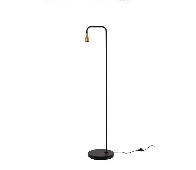 Artdelight DAJANO 1 Stehleuchte E27, Schwarz/Gold, ohne Schirm