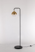 Artdelight DAJANO 1 Stehleuchte E27, Schwarz/Gold, ohne Schirm