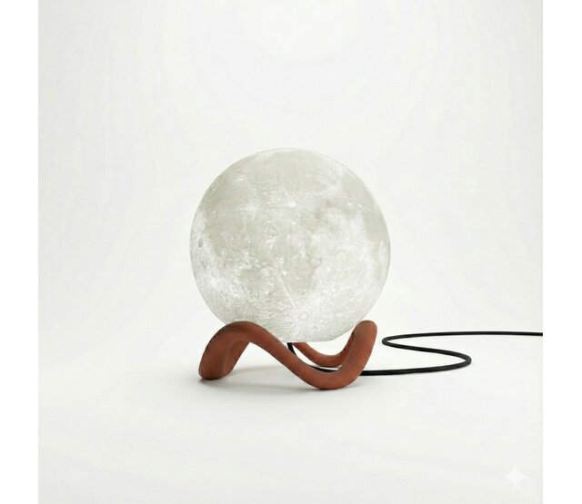 LED Tischleuchte Luna Glow – USB LED Mondlampe, integrierte LED 3W, 240lm, warmweiß bis kaltweiß (2700K–6500K), dekoratives Stimmungslicht für Innenräume