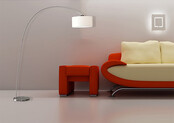Artdelight BOW Bogenleuchte E27, Stahl matt, ohne Schirm