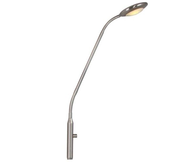 LED Stehleuchte UFO mit integriertem LED-Modul – 6,3W, 2700K, dimmbar, flexibler Arm, in Mat Stahl oder Schwarz