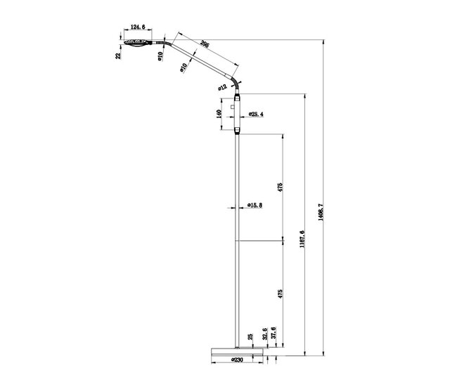 LED Stehleuchte UFO mit integriertem LED-Modul – 6,3W, 2700K, dimmbar, flexibler Arm, in Mat Stahl oder Schwarz