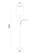 Artdelight HUGO Stehleuchte mit LED-Leselampe, Stahl matt