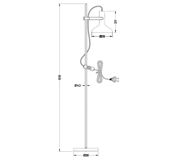 LED Stehleuchte VECTRO aus Stahl – Modernes Design, E27-Fassung, 151 cm Höhe, in Weiß oder Schwarz