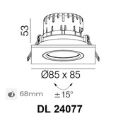 Artdelight AUSTIN LED-Einbauspot quadratisch, IP65, 2700 K