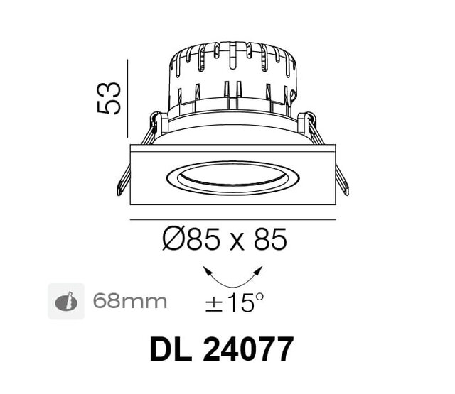 Design LED Einbauspot AUSTIN quadratisch | IP65 Wasserdicht für Bad & Dusche | Integrierte 6W LED warmweiß | Dimmbarer Einbaustrahler eckig | Inkl. Treiber